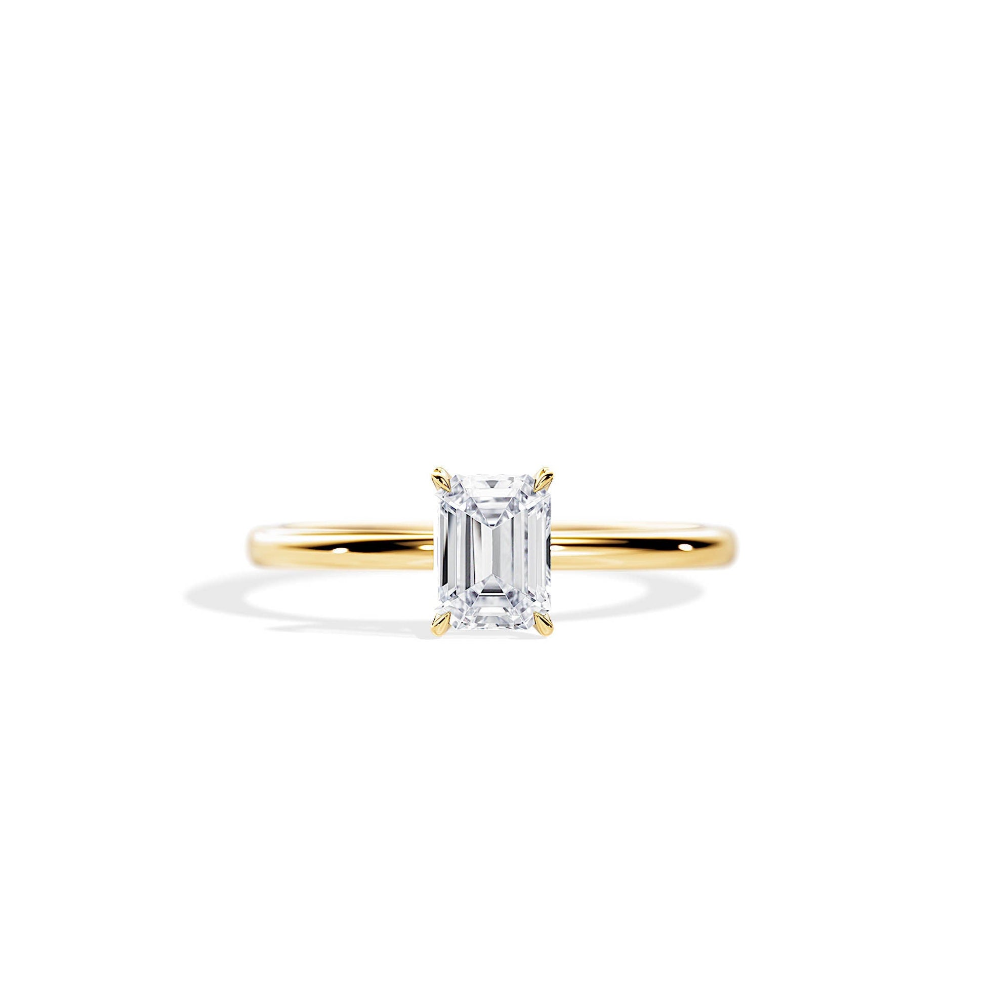 1 ct Anillo de compromiso con diamante Esmeralda Oro 14 K - BODHANA