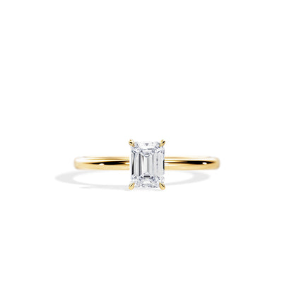 1 ct Anillo de compromiso con diamante Esmeralda Oro 14 K - BODHANA