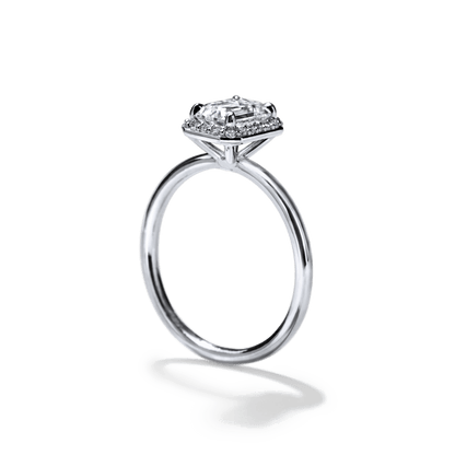 1 ct anillo de compromiso halo en plata fina 925 con Diamante de Laboratorio - BODHANA