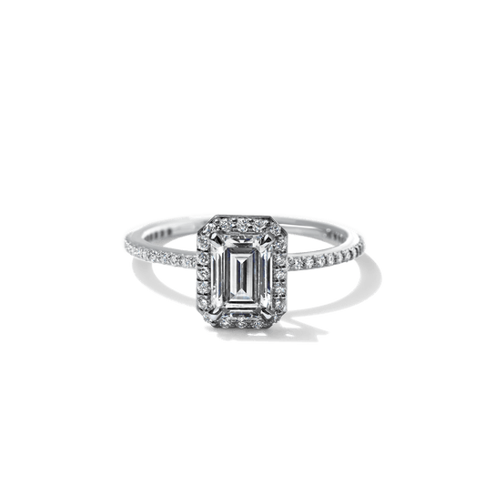 1 ct anillo de compromiso halo pavé en plata fina 925 con Diamante de Laboratorio COJIN OVAL REDONDO ESMERALDA RADIANTE - BODHANA