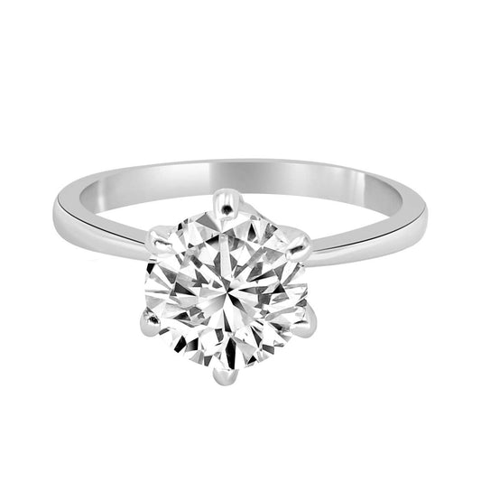 1 ct anillo de compromiso solitario corona en plata fina 925 con Diamante de Laboratorio - BODHANA