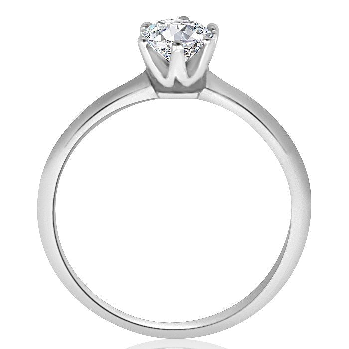 1 ct anillo de compromiso solitario corona en plata fina 925 con Diamante de Laboratorio - BODHANA