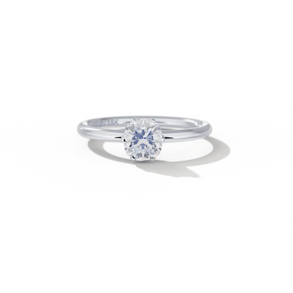 1 ct anillo de compromiso solitario seis uñas en plata fina 925 con Diamante de Laboratorio - BODHANA