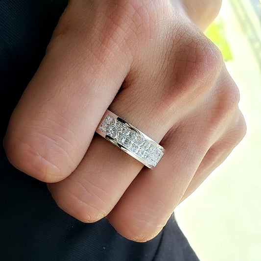Anillo de Compromiso para Hombre con Diamantes de Laboratorio – 2.35 Quilates Corte Princesa