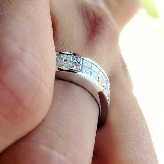 Anillo de Compromiso para Hombre con Diamantes de Laboratorio – 2.35 Quilates Corte Princesa