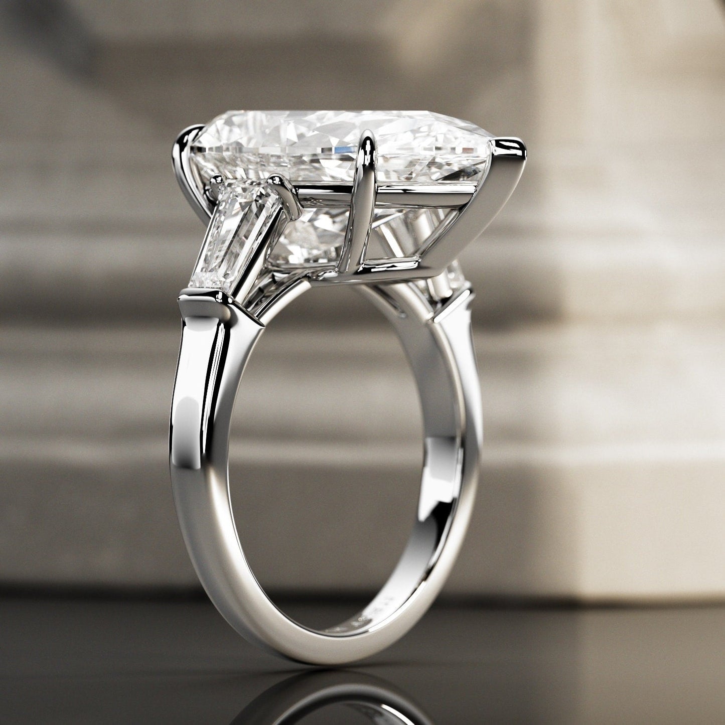 10 ct Anillo de compromiso con diamante corte pera - BODHANA