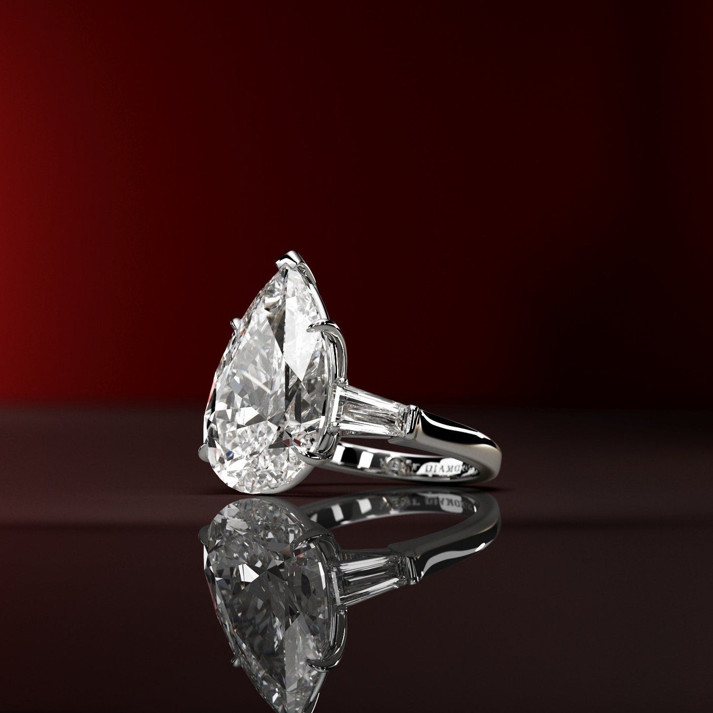 10 ct Anillo de compromiso con diamante corte pera - BODHANA