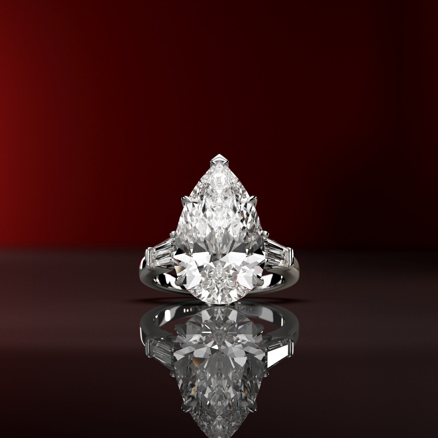 10 ct Anillo de compromiso con diamante corte pera - BODHANA