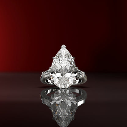 10 ct Anillo de compromiso con diamante corte pera - BODHANA