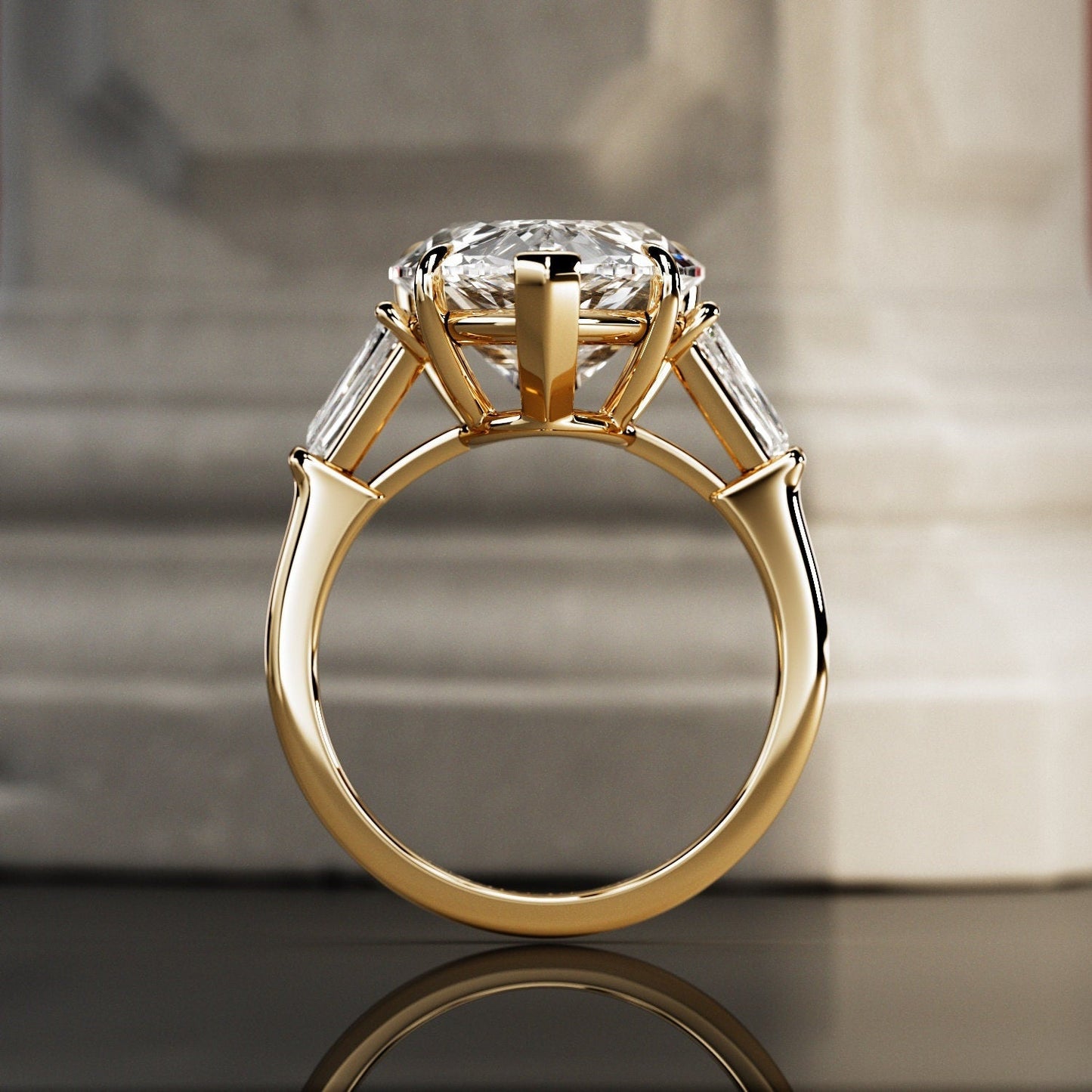 10 ct Anillo de compromiso con diamante corte pera - BODHANA