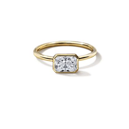 1.00 ct Anillo de compromiso con diamante Redondo Oro blanco - BODHANA