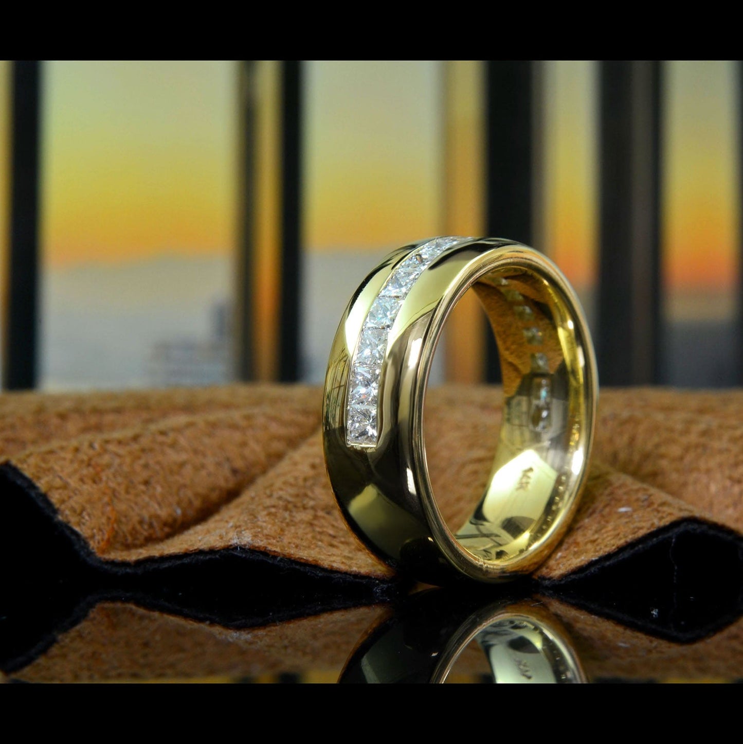 Anillo de Compromiso Hombre Diamante Princesa Laboratorio 1.60 Quilates