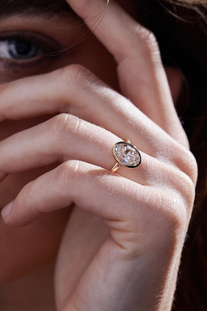 2.00 ct Anillo de compromiso con diamante Redondo Oro 14k - BODHANA