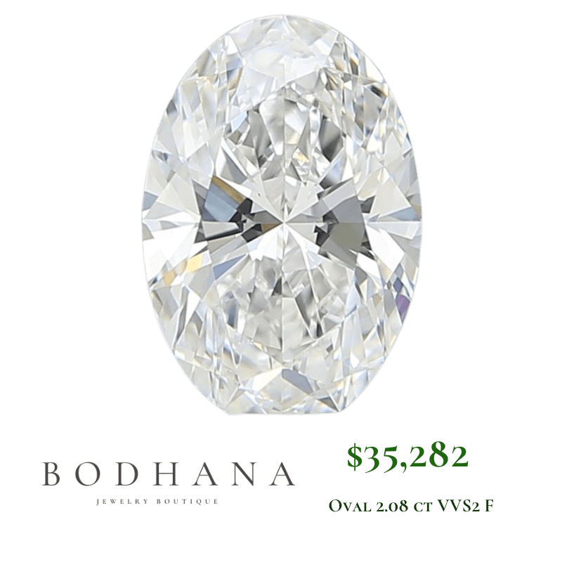2.08 ct Diamante Lab Corte Oval VVS2 F - BODHANA