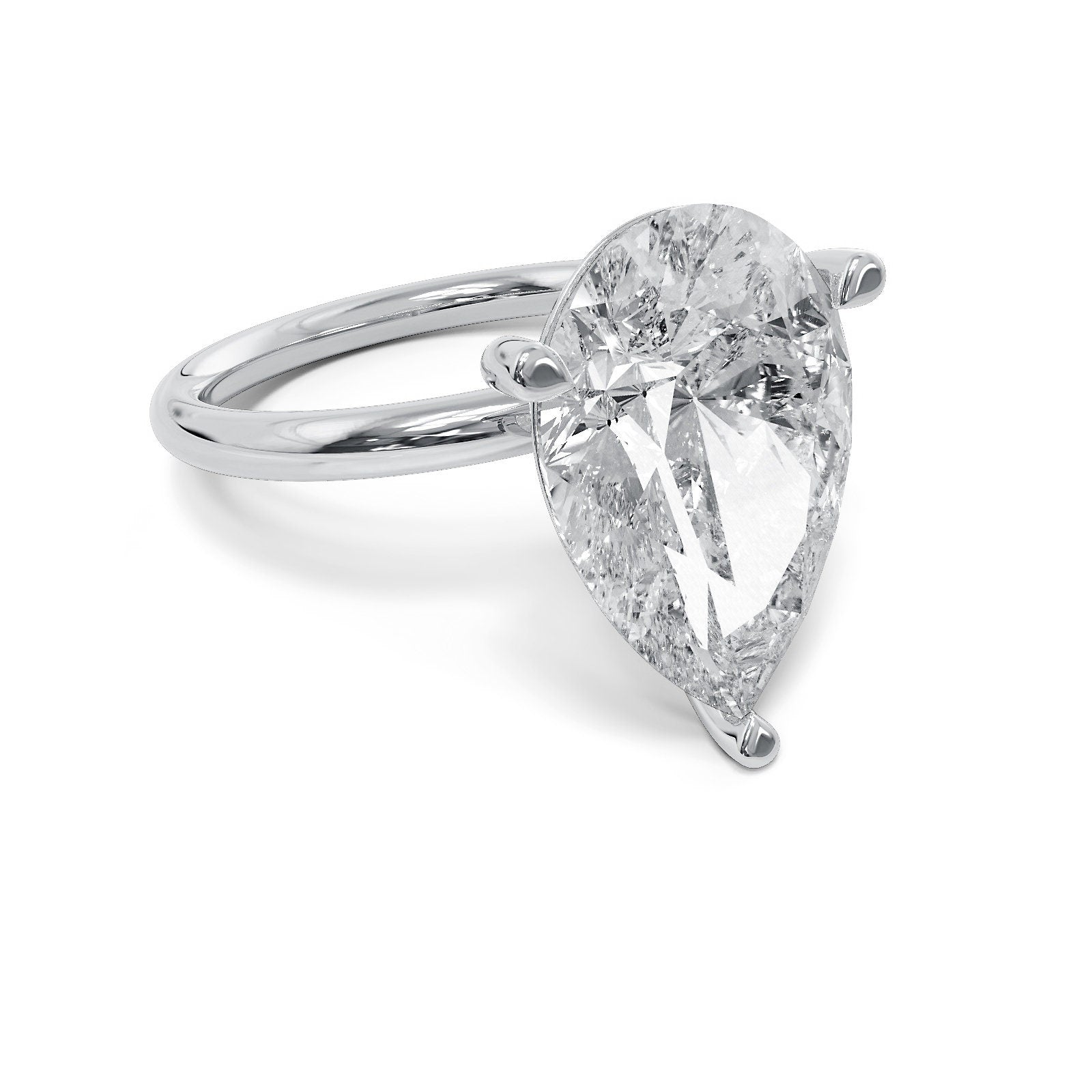 2 ct Anillo de compromiso con diamante Corte pera Oro 14k - BODHANA