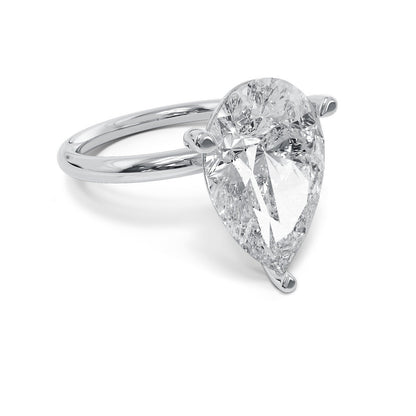 2 ct Anillo de compromiso con diamante Corte pera Oro 14k - BODHANA
