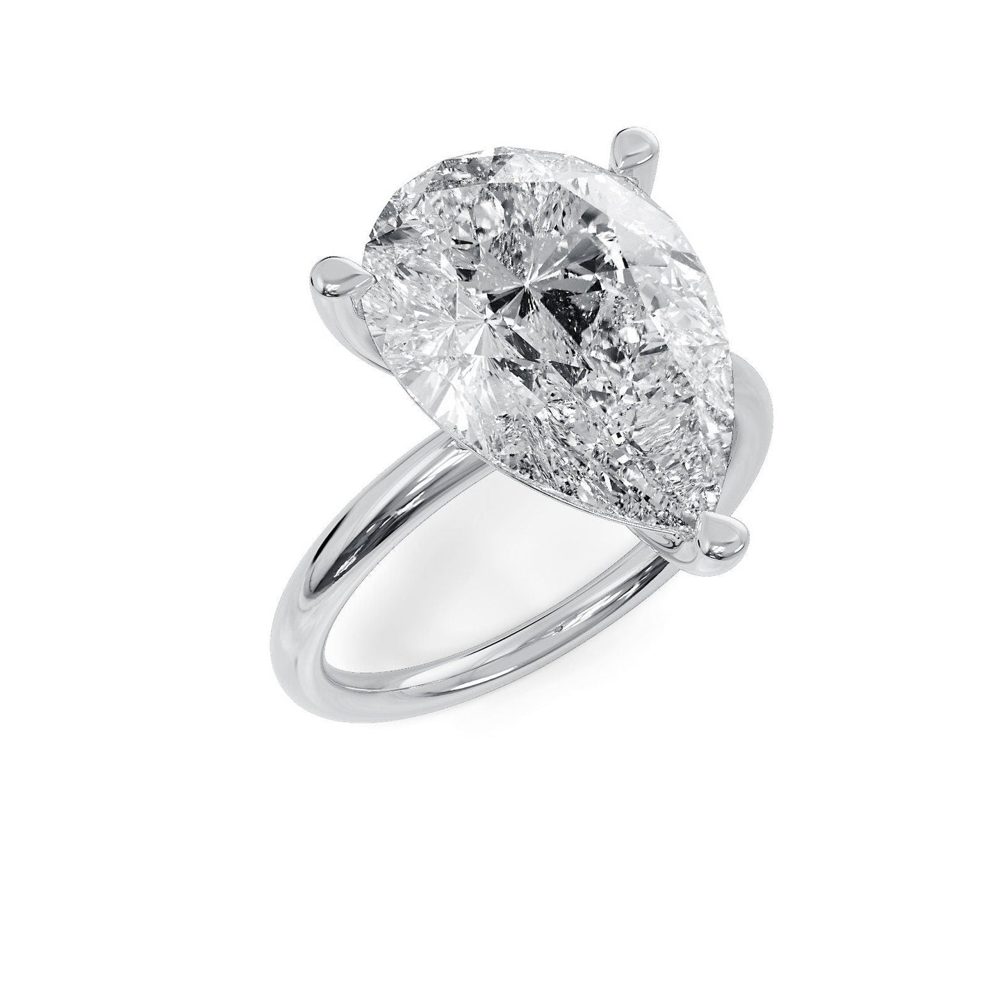 2 ct Anillo de compromiso con diamante Corte pera Oro 14k - BODHANA