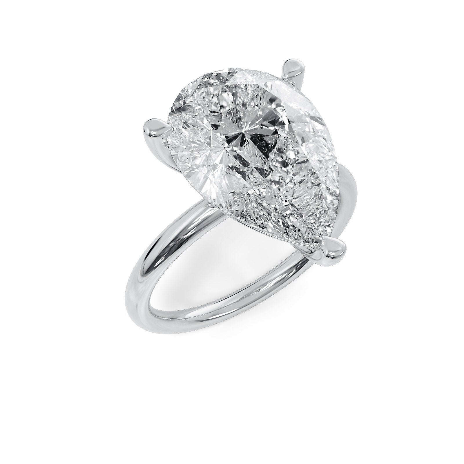 2 ct Anillo de compromiso con diamante Corte pera Oro 14k - BODHANA