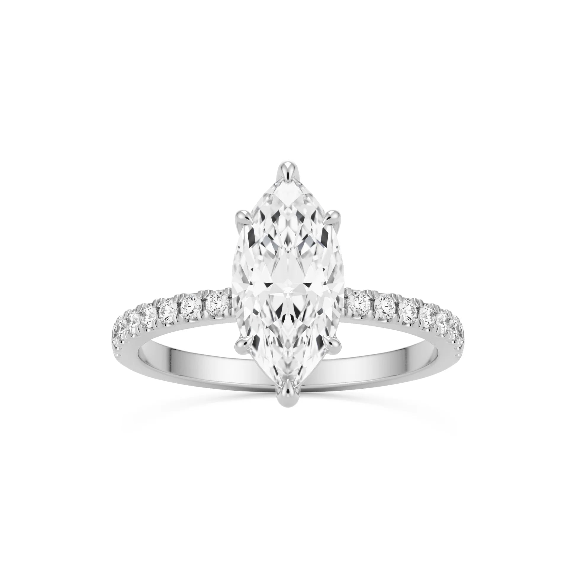 2.25 ct Anillo de compromiso con diamante Marquise Oro 14k - BODHANA