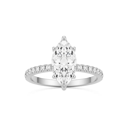 2.25 ct Anillo de compromiso con diamante Marquise Oro 14k - BODHANA