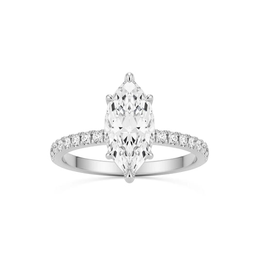 2.25 ct Anillo de compromiso con diamante Marquise Oro 14k - BODHANA