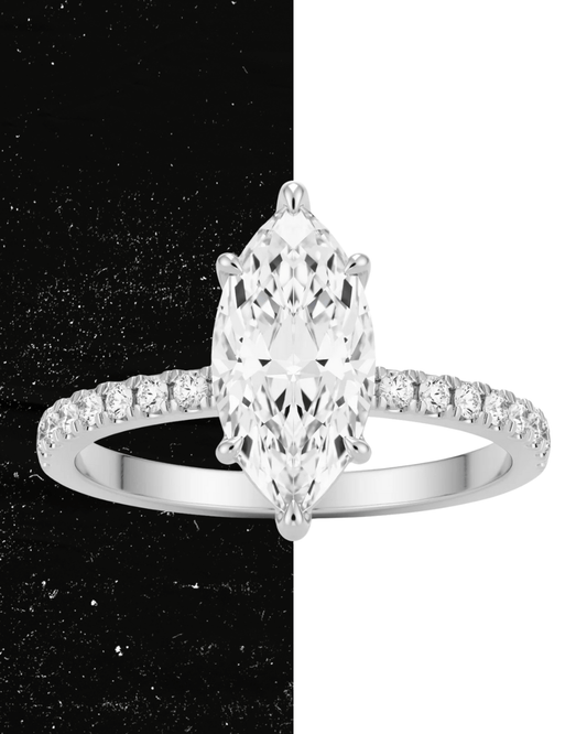 2.25 ct Anillo de compromiso con diamante Marquise Oro 14k - BODHANA