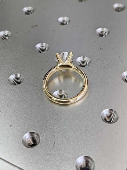 2.5 ct Anillo de compromiso con diamante redondo oro 14k - BODHANA