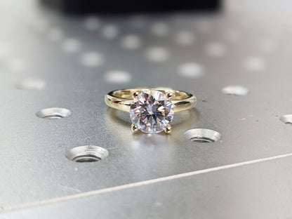 2.5 ct Anillo de compromiso con diamante redondo oro 14k - BODHANA