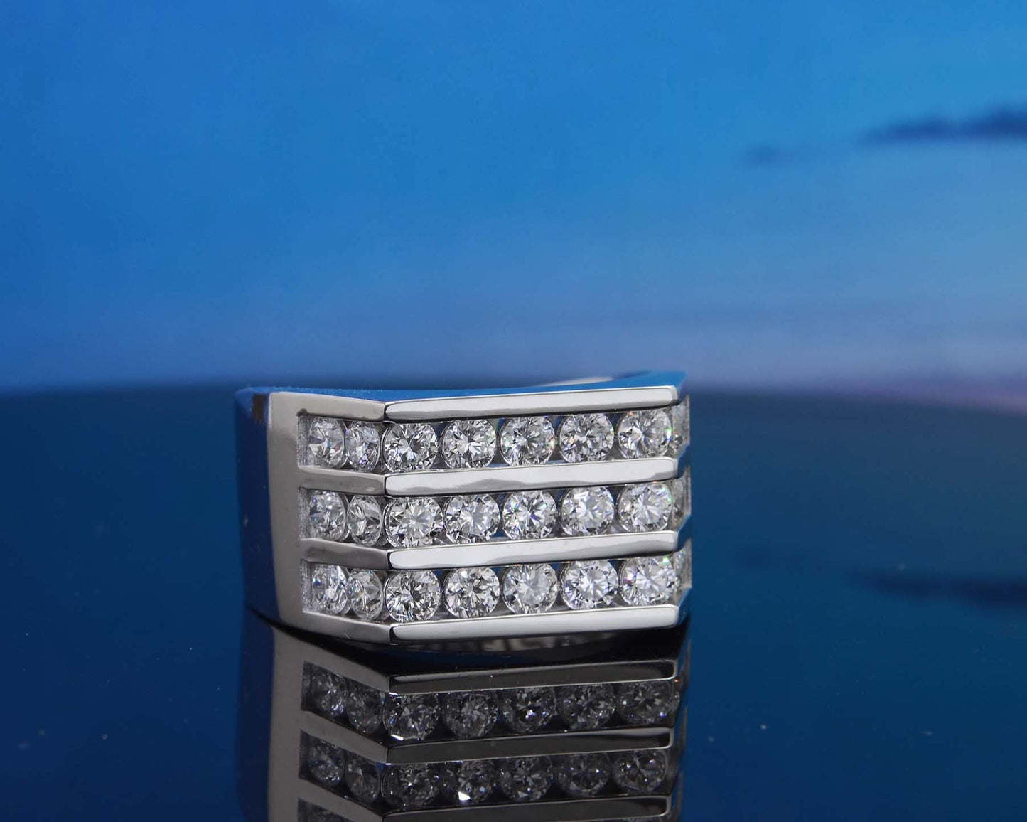 Anillo Hombre Diamantes de  Laboratorio Redondos 2.00 Quilates en total
