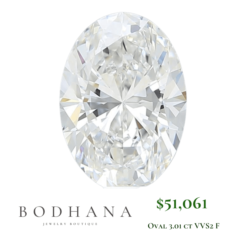 3.01 ct Diamante Lab Corte Oval VVS2 F - BODHANA
