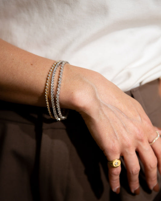 3 - 5 ct Pulsera Tenis con diamantes redondo Oro 14 Kilates - BODHANA