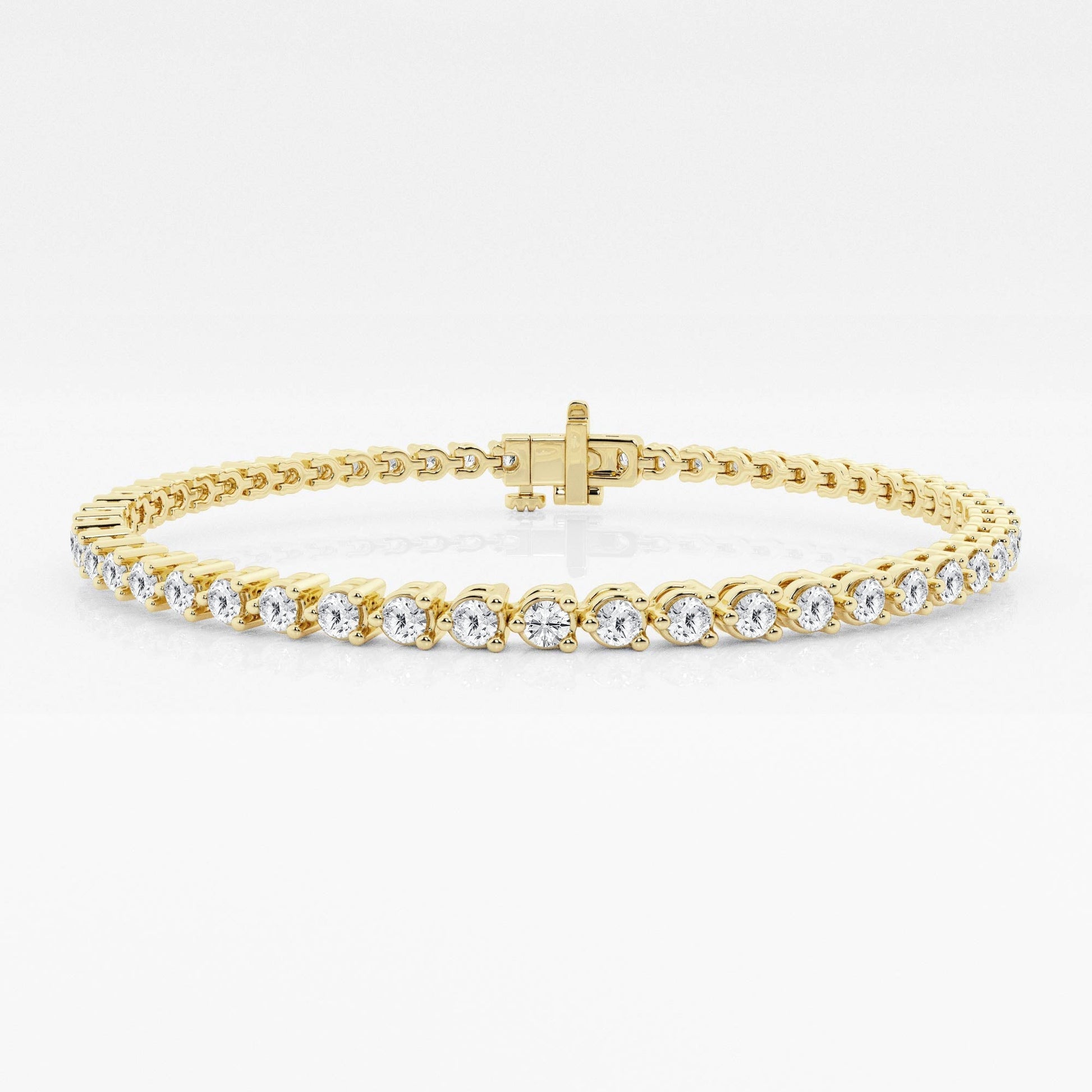 3 - 5 ct Pulsera Tenis con diamantes redondo Oro 14 Kilates - BODHANA