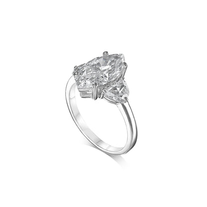 3.80 ct Anillo de compromiso con diamante marquesa en oro de 14k - BODHANA