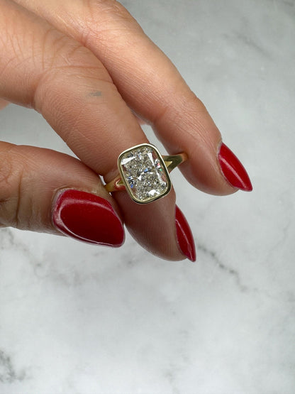 3 ct Anillo de compromiso con diamante Cojín Oro 14k - BODHANA
