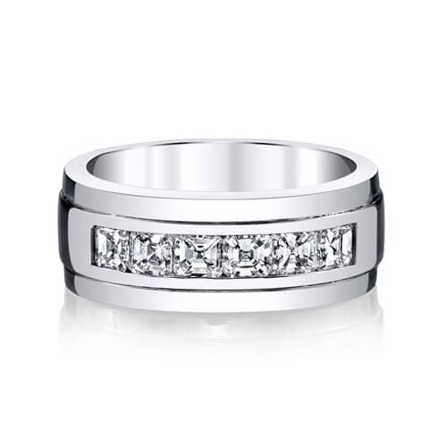 Anillo Compromiso Hombre Diamante Laboratorio Asscher 1.50 Quilates