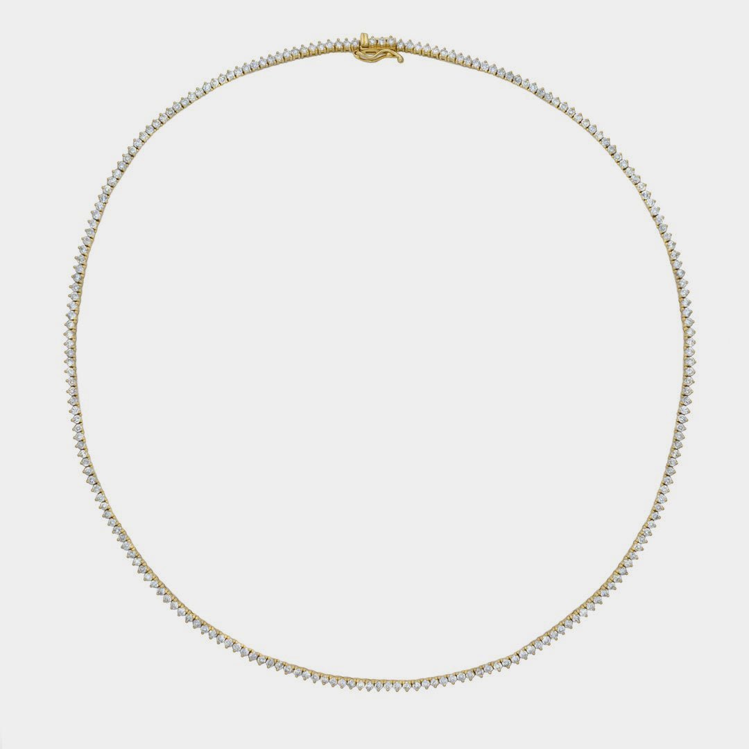 4.60 ct Cadena tipo tenis en oro de 14 Kilates y Diamantes Lab - BODHANA