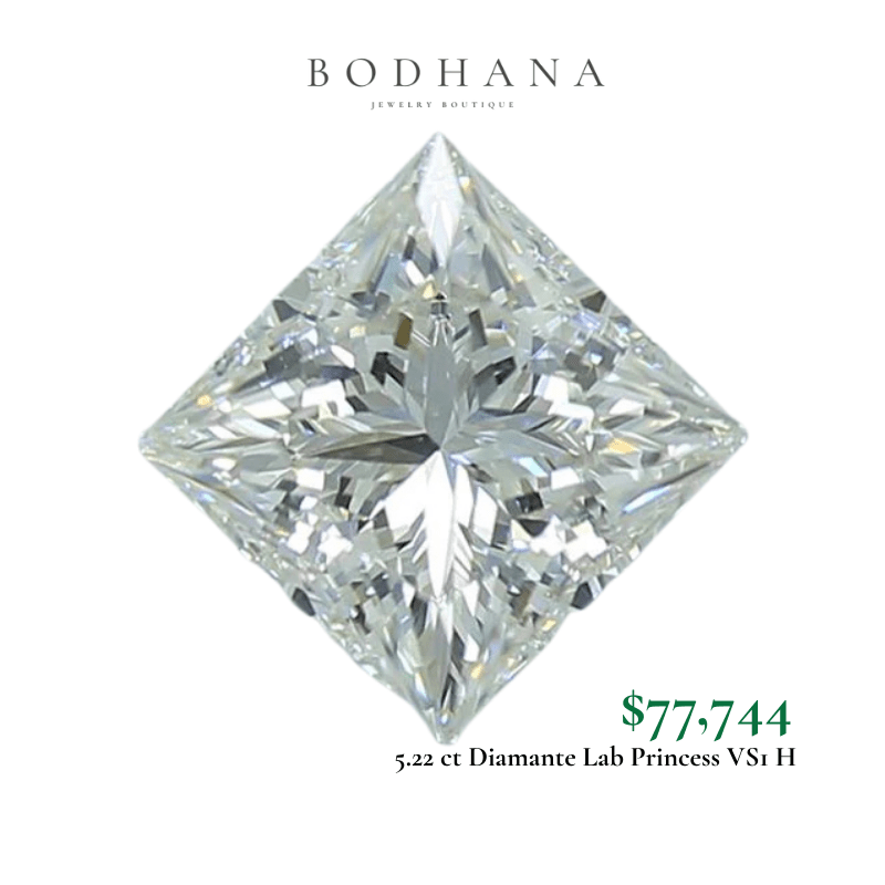 5.22 ct Diamante Lab Princess VS1 H - BODHANA