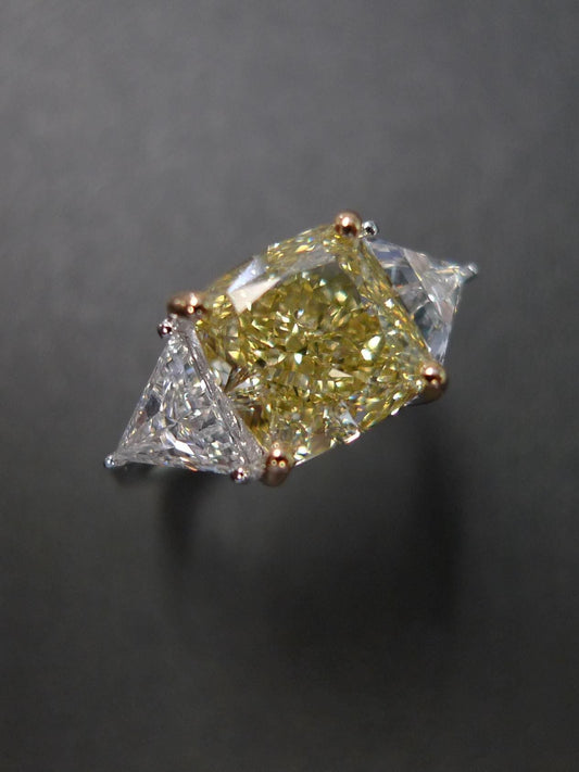5 ct Anillo de compromiso con diamante Cojín Oro 14K - BODHANA