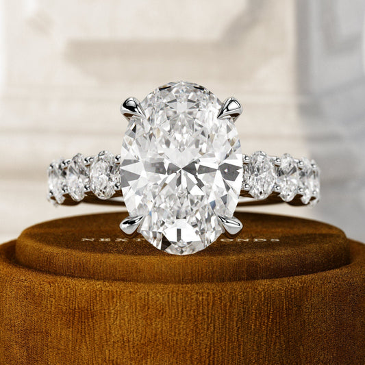 5 ct Anillo de compromiso con diamante Ovalado Oro 14K - BODHANA