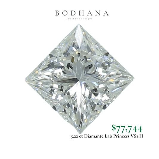 5.22 ct Diamante Lab Princess VS1 H - BODHANA