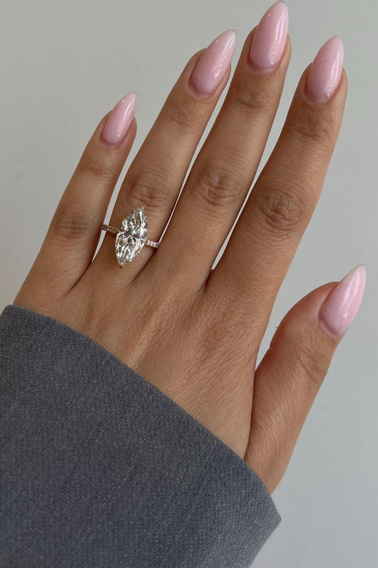5.30 ct Anillo de compromiso con diamante Corte Marquise Oro 14k - BODHANA