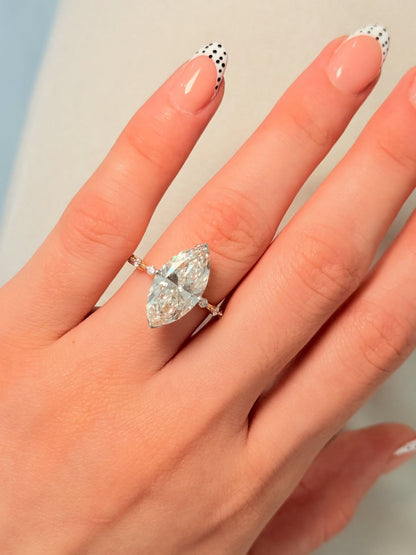 5.30 ct Anillo de compromiso con diamante Corte Marquise Oro 14k