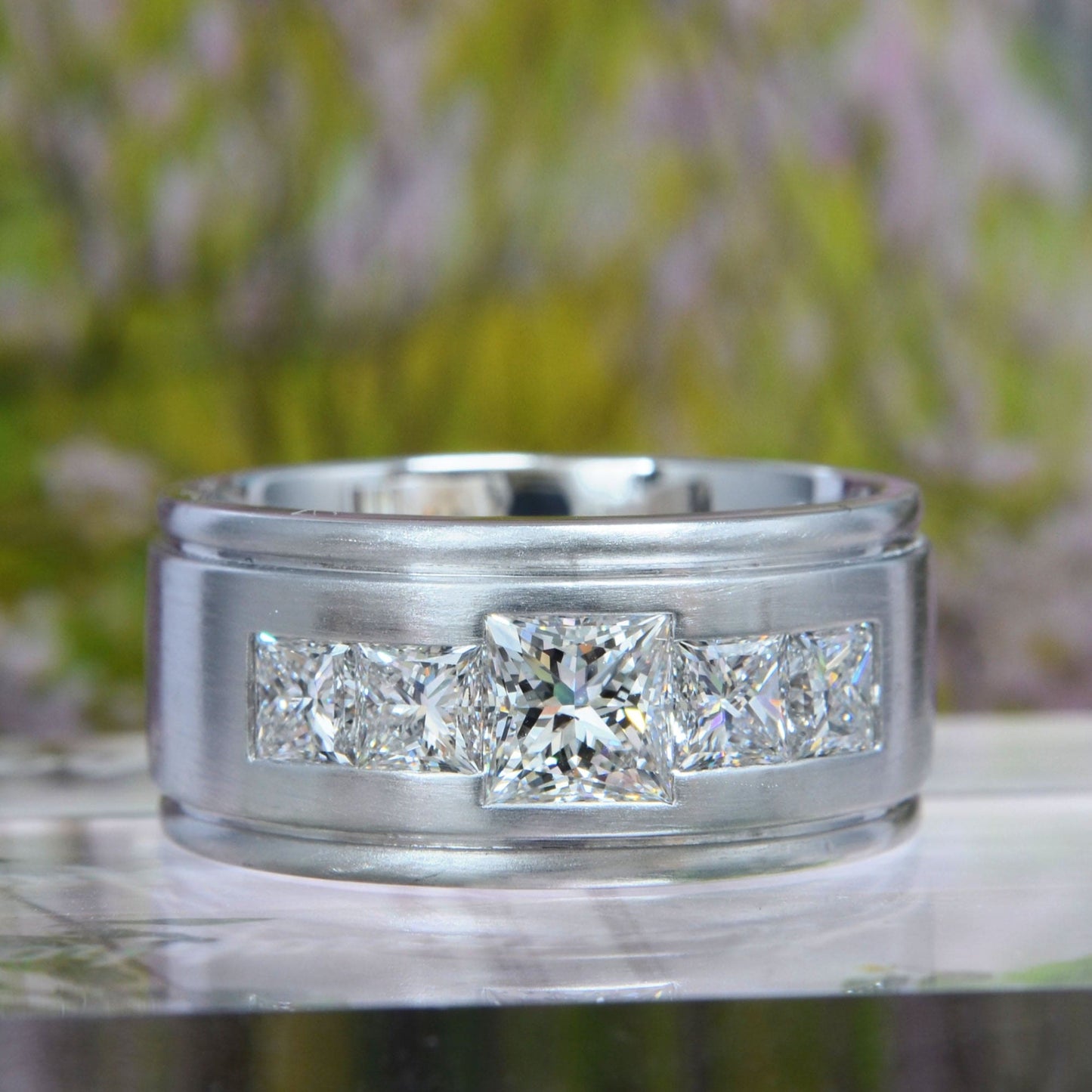 Anillo Compromiso Hombre Diamante Laboratorio Princesa 2.20 Quilates