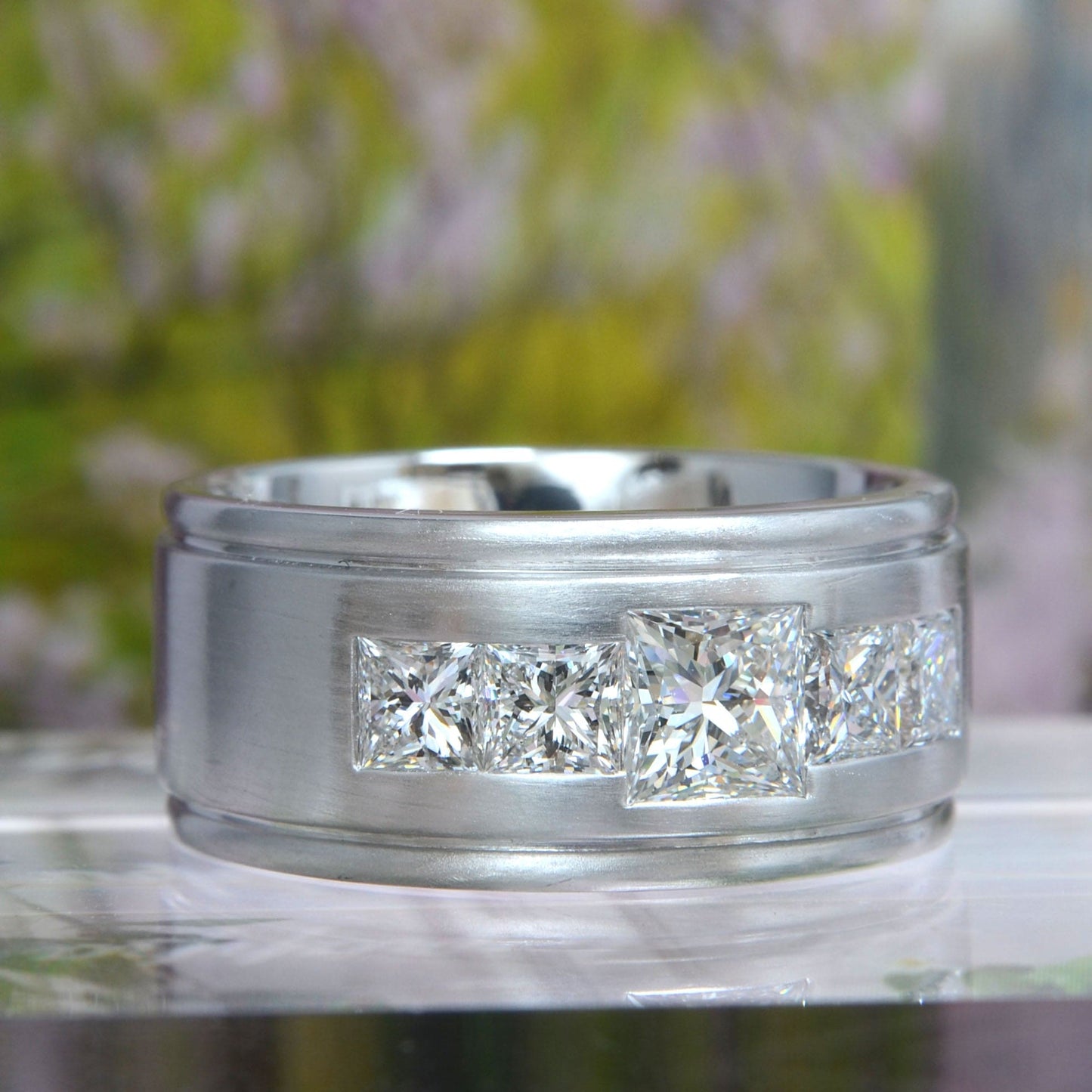 Anillo Compromiso Hombre Diamante Laboratorio Princesa 2.20 Quilates