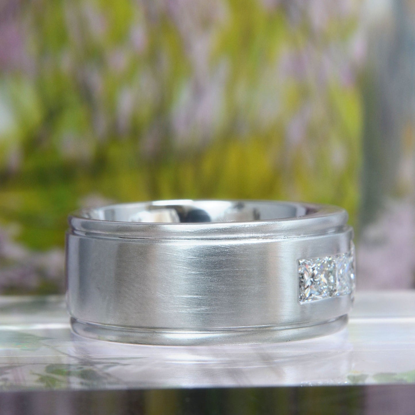 Anillo Compromiso Hombre Diamante Laboratorio Princesa 2.20 Quilates