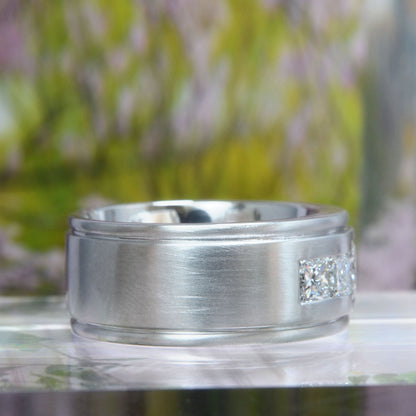 Anillo Compromiso Hombre Diamante Laboratorio Princesa 2.20 Quilates