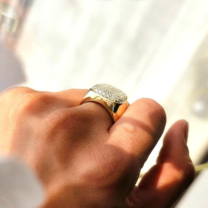 Anillo Clúster Hombre 2.00 Ct Diamantes Lab IGI Oro 14K