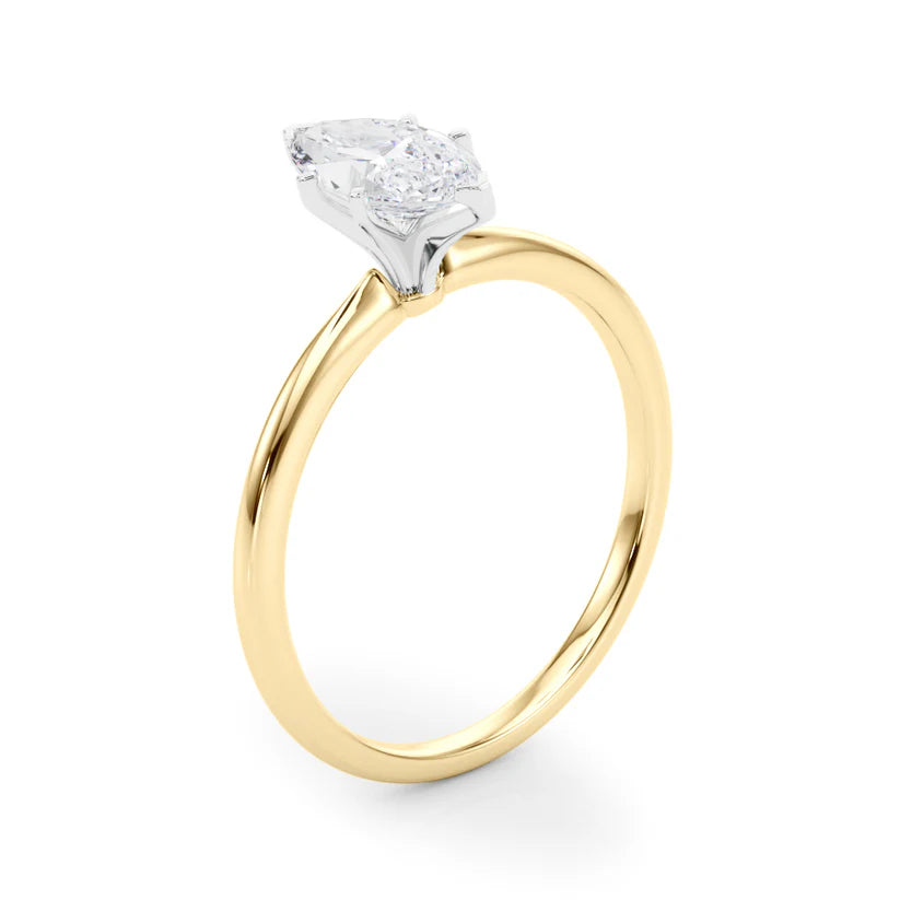 1 ct Anillo de compromiso con diamante Corte Marquise Oro de 14k