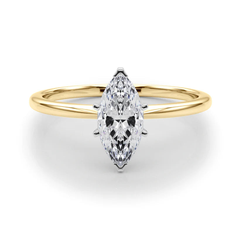 1 ct Anillo de compromiso con diamante Corte Marquise Oro de 14k