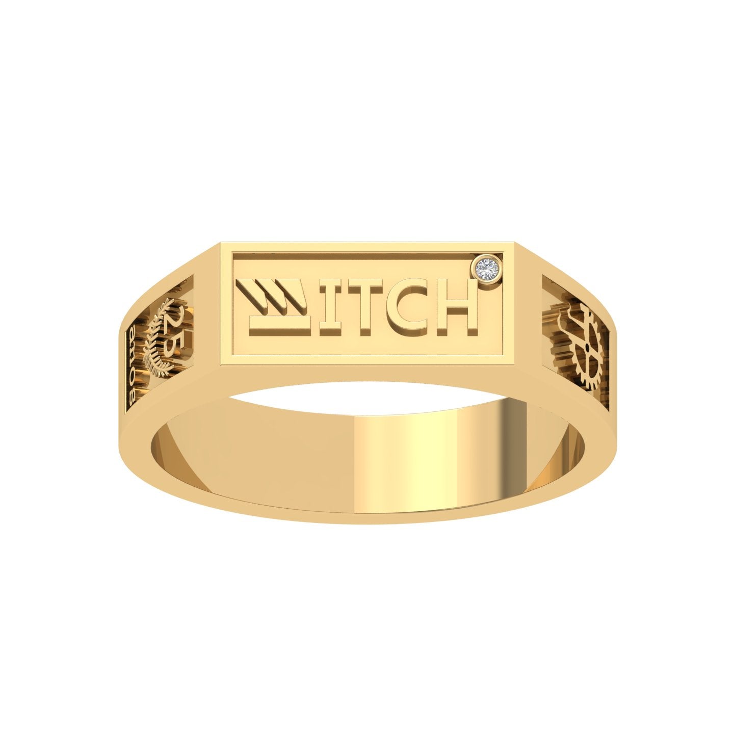 Praga Anillo de Graduación Personalizado en Oro 14K o 18K
